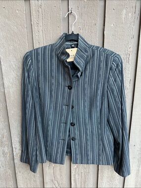 Women's Ellen Tracey Striped Black & Gold Blazer